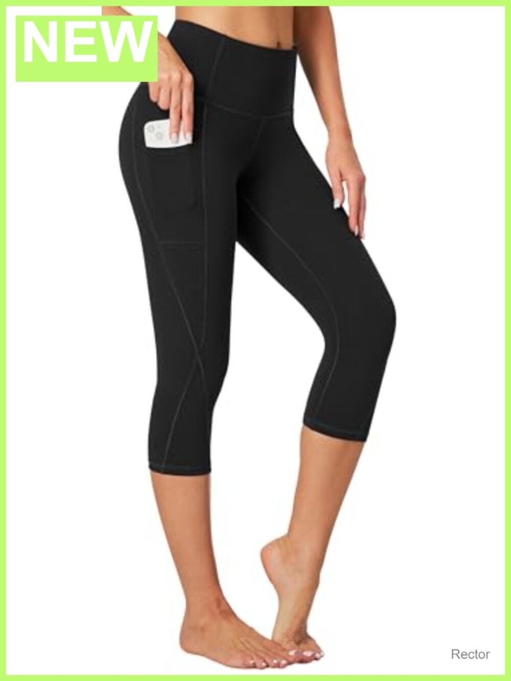 High Waisted Capri Yoga Leggings for Women with Pockets, Tummy Control 4-Way
